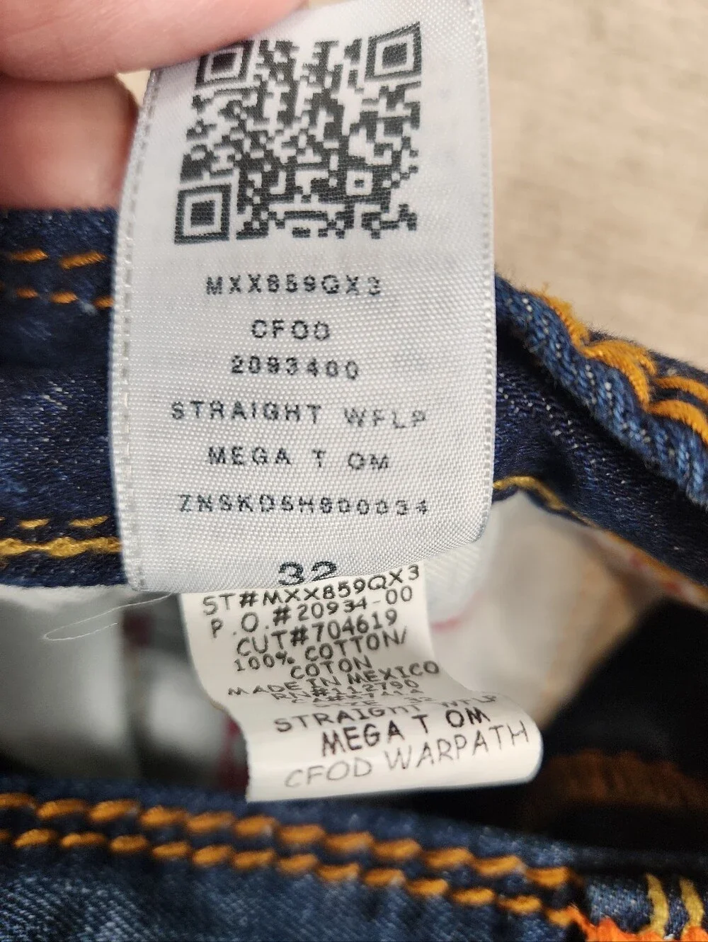 True Religion Mega t Straight Jeans Mens 32x34 Brown Thick Stitch Flap Pocket